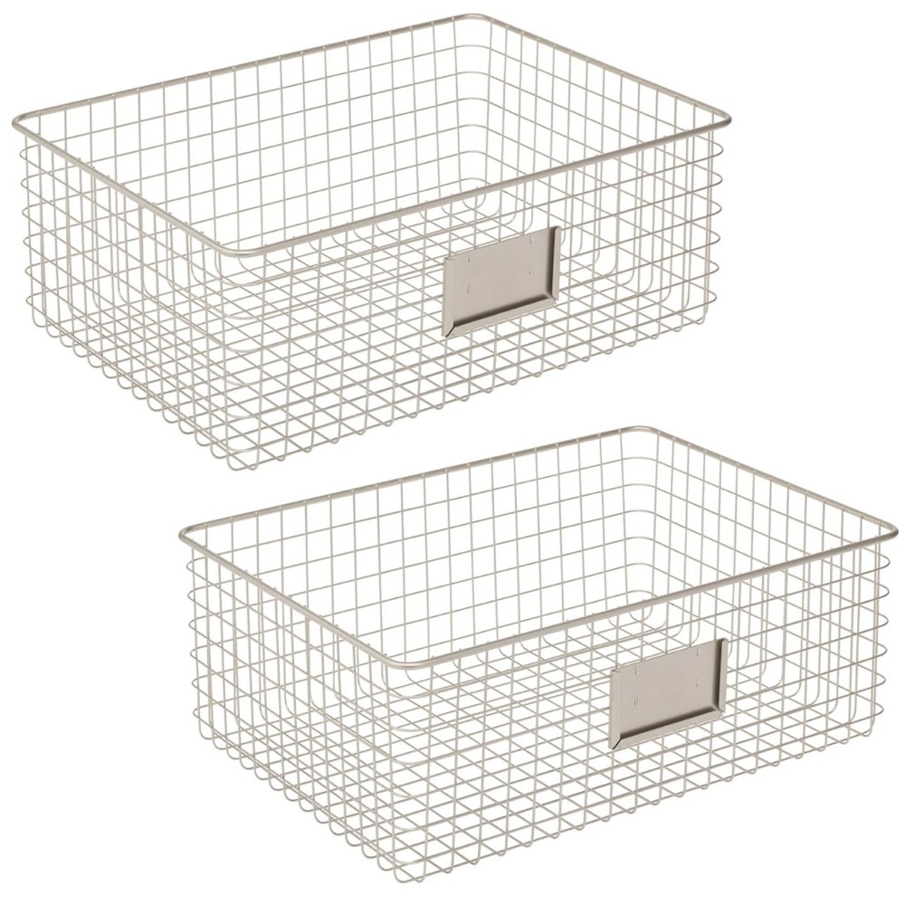 Wire kitchen basket, 2 pack, Satin color